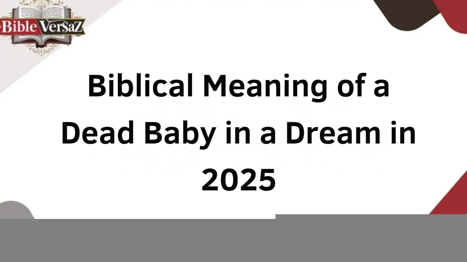 Biblical Meaning of a Dead Baby in a Dream