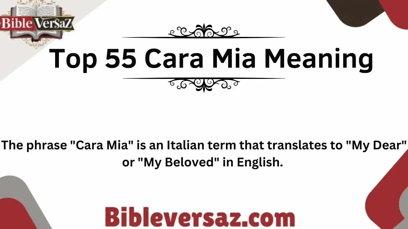 Top 55 Cara Mia Meaning