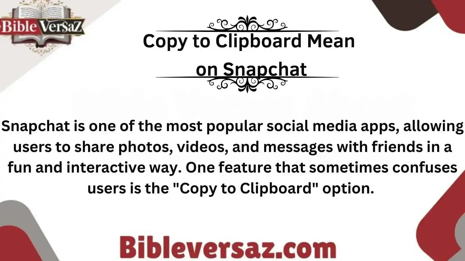 Copy to Clipboard Mean on Snapchat