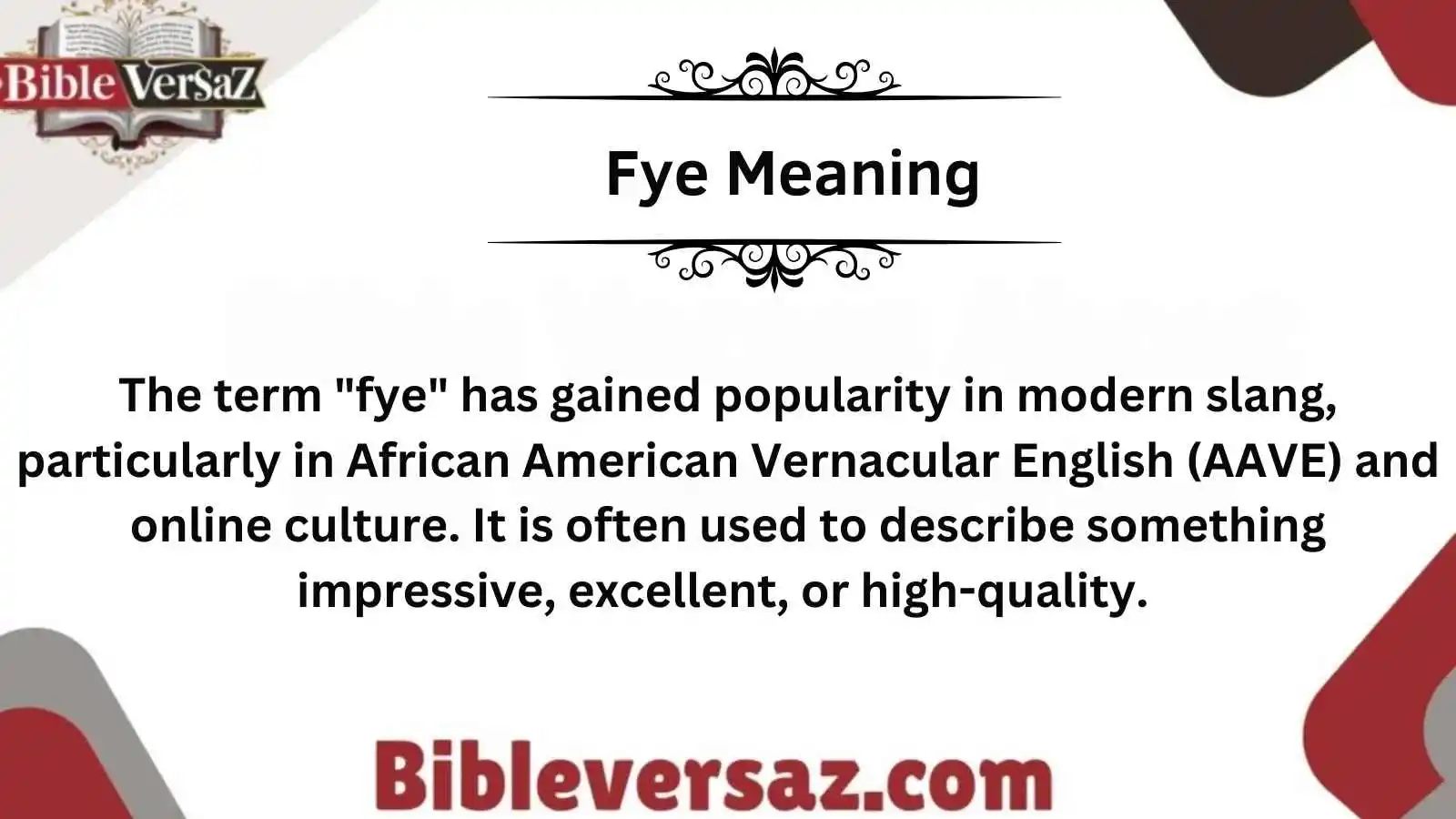 Fye Meaning