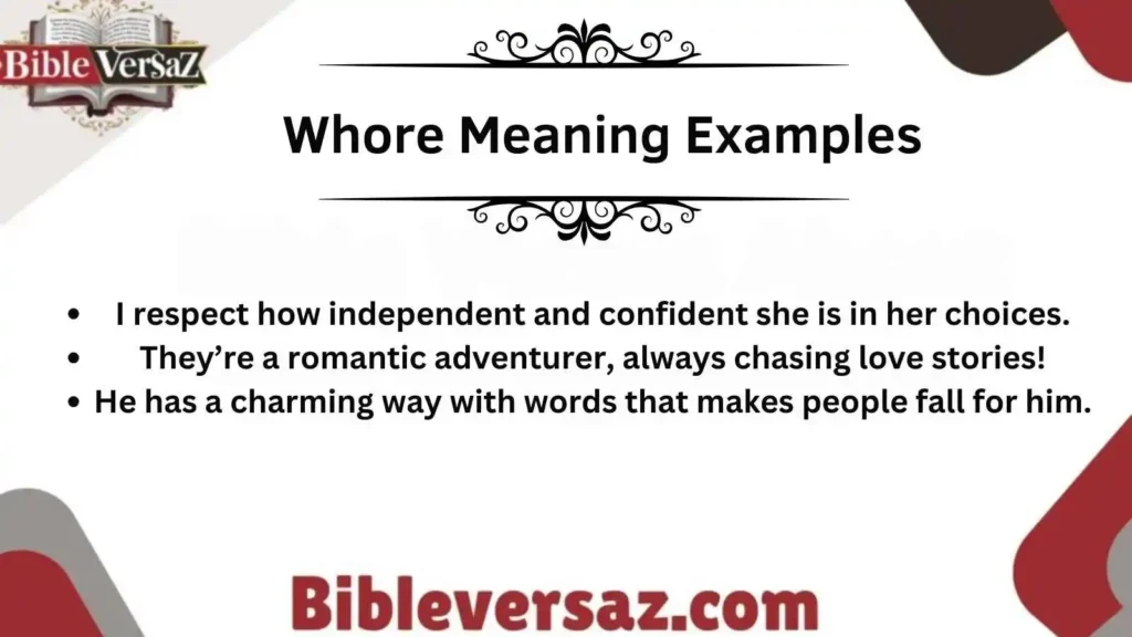 Whore Meaning Examples