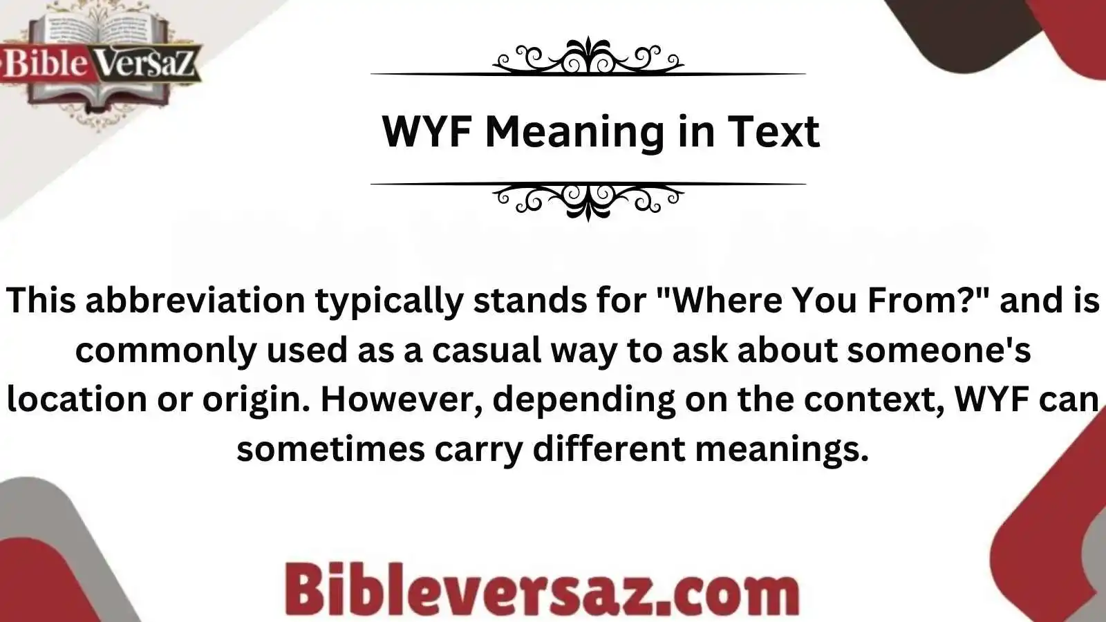 WYF Meaning in Text